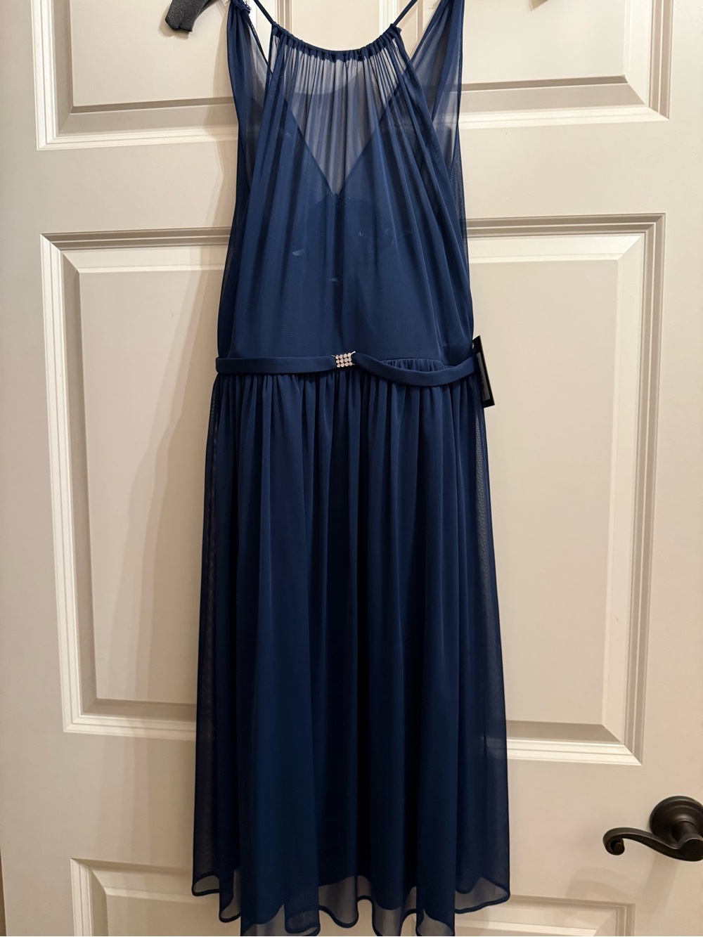 MARINA Navy Blue Chiffon Halter Wedding Dress